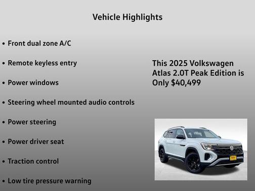 2025 Volkswagen Atlas 2.0T Peak Edition