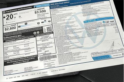 2025 Volkswagen Atlas 2.0T Peak Edition