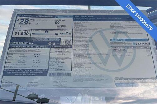 2025 Volkswagen Taos 1.5T SE Black