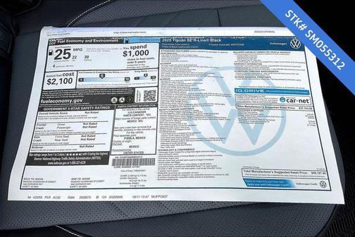 2025 Volkswagen Tiguan 2.0T SE R-Line Black 4MOTION