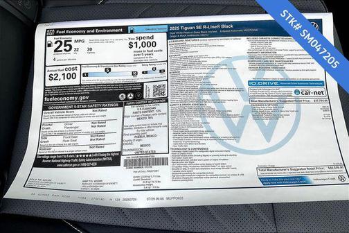 2025 Volkswagen Tiguan 2.0T SE R-Line Black 4MOTION