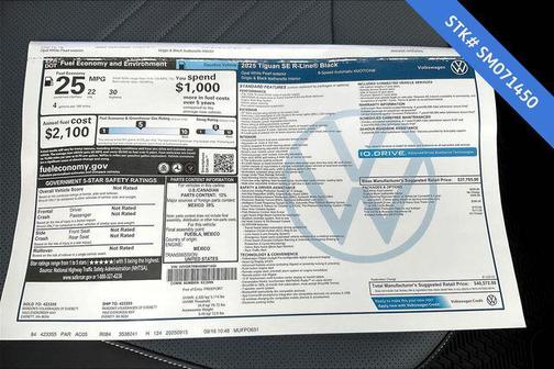 2025 Volkswagen Tiguan 2.0T SE R-Line Black 4MOTION