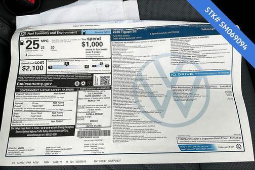 2025 Volkswagen Tiguan 2.0T SE 4MOTION