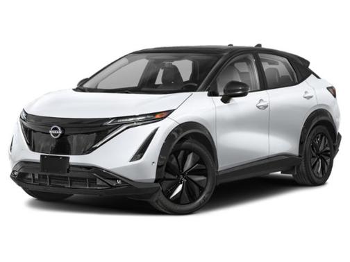 Everest White Pearl Tricoat/Black Diamond Pearl 2024 Nissan ARIYA PLATINUM+