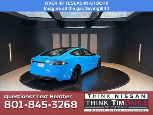 Blue 2021 Tesla Model S Plaid