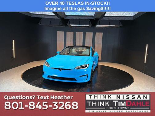 Blue 2021 Tesla Model S Plaid