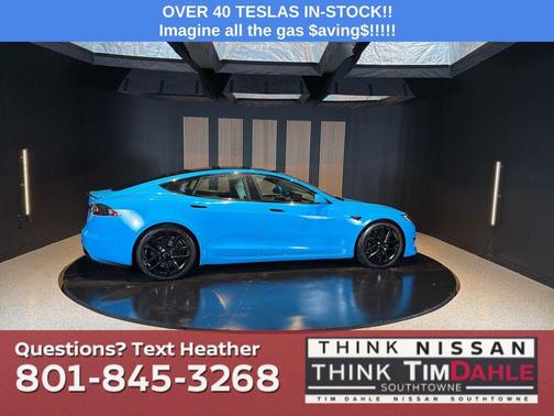 Blue 2021 Tesla Model S Plaid