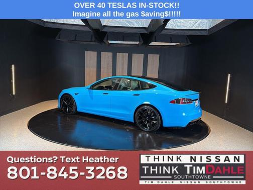 Blue 2021 Tesla Model S Plaid