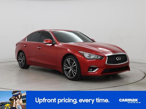 Red 2021 INFINITI Q50 Luxe
