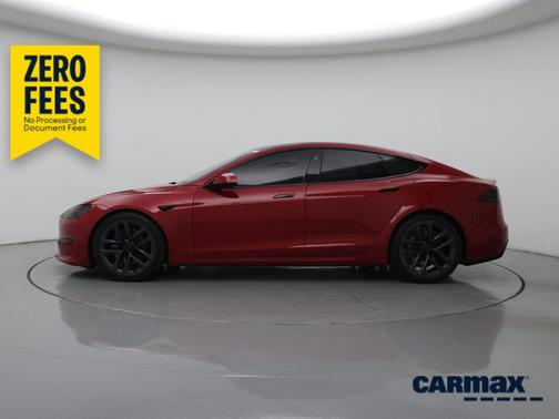 Red 2021 Tesla Model S Long Range