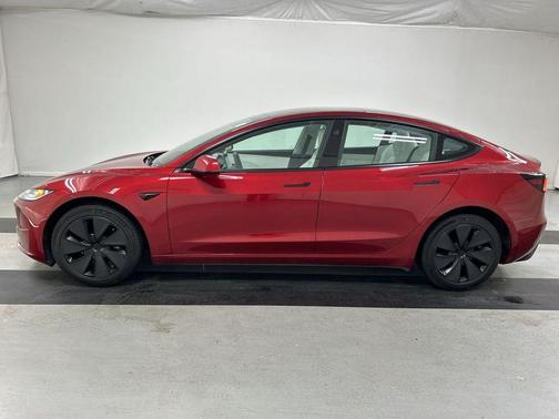 Red 2025 Tesla Model 3 Long Range