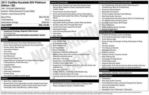 2011 Cadillac Escalade ESV Base