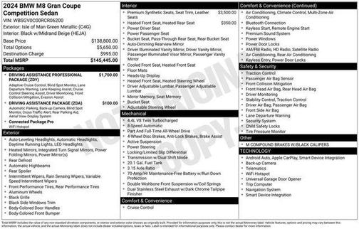 Isle of Man Green Metallic 2024 BMW M8 Competition Gran Coupe