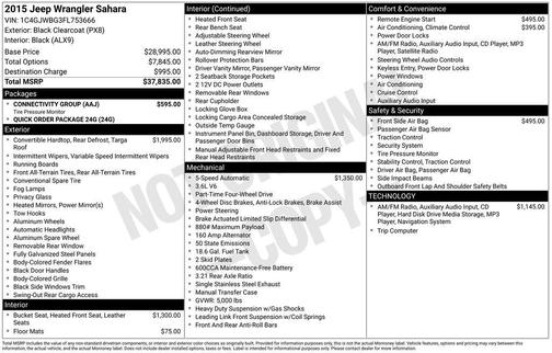 2015 Jeep Wrangler Sahara