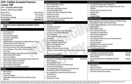 2021 Cadillac Escalade Premium Luxury