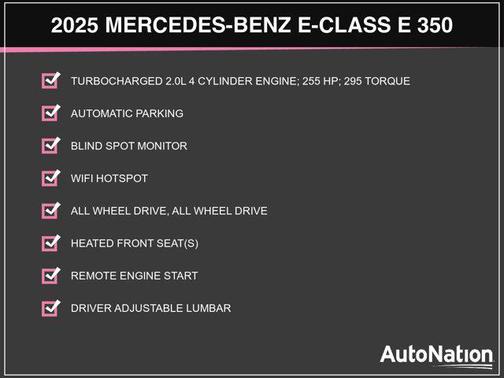 2025 Mercedes-Benz E-Class E 350