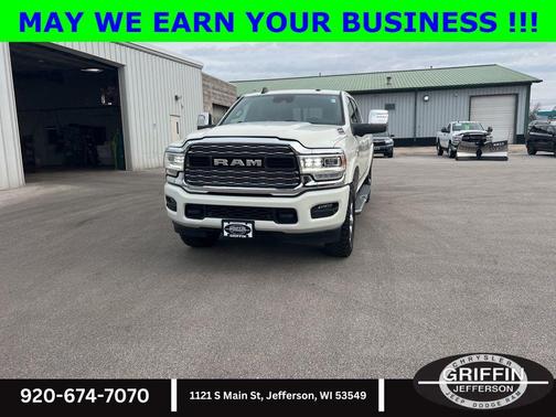 Pearl White 2023 RAM 3500 Limited Crew Cab 4x4 6'4' Box