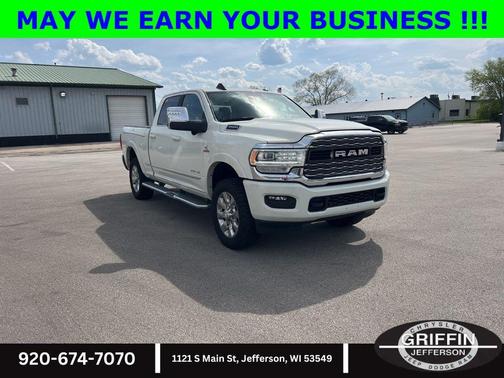 Pearl White 2023 RAM 3500 Limited Crew Cab 4x4 6'4' Box