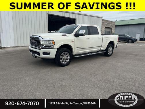 Pearl White 2023 RAM 3500 Limited Crew Cab 4x4 6'4' Box