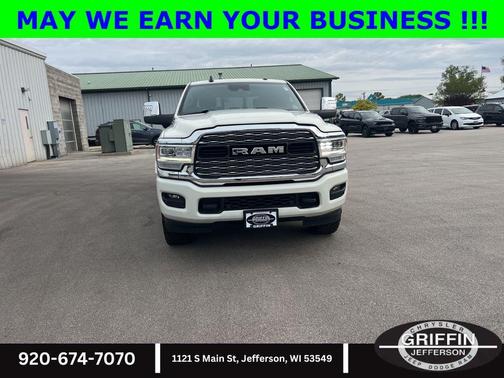 Pearl White 2023 RAM 3500 Limited Crew Cab 4x4 6'4' Box