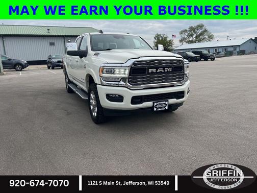 Pearl White 2023 RAM 3500 Limited Crew Cab 4x4 6'4' Box