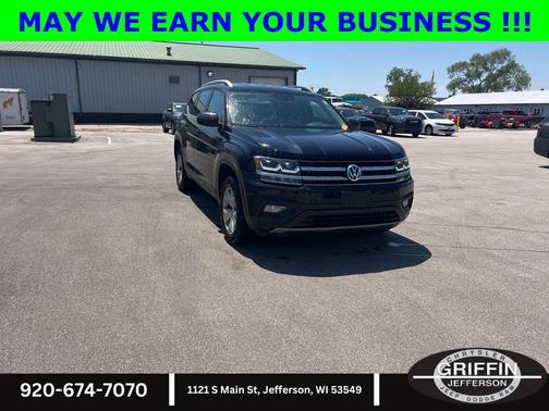 Deep Black Pearl 2019 Volkswagen Atlas 3.6L SE