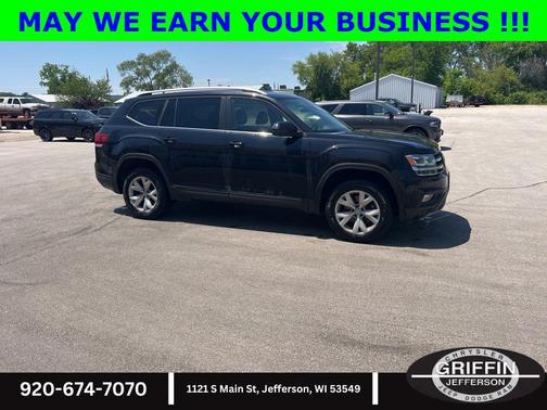Deep Black Pearl 2019 Volkswagen Atlas 3.6L SE