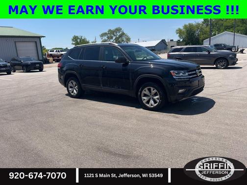 Deep Black Pearl 2019 Volkswagen Atlas 3.6L SE