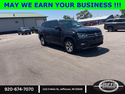 Deep Black Pearl 2019 Volkswagen Atlas 3.6L SE
