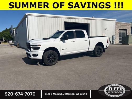 Bright White Clearcoat 2025 RAM 2500 Laramie Crew Cab 4x4 6'4' Box