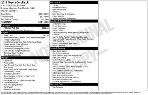 Magnetic Gray Metallic 2013 Toyota Corolla LE