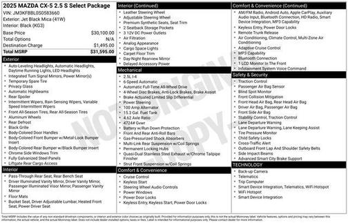 2025 Mazda CX-5 2.5 S Select Package