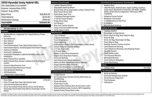 2020 Hyundai IONIQ Hybrid SEL