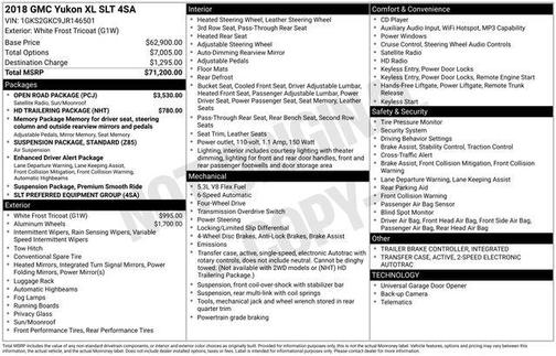 2018 GMC Yukon XL SLT