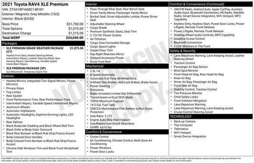 Magnetic Gray Metallic 2021 Toyota RAV4 XLE Premium