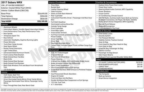 2017 Subaru WRX Base