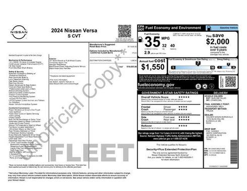 2024 Nissan Versa 1.6 S