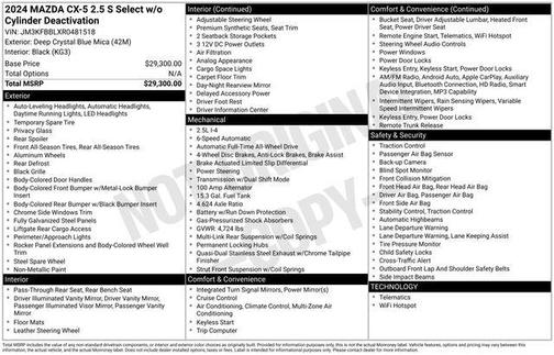 2024 Mazda CX-5 2.5 S Select Package