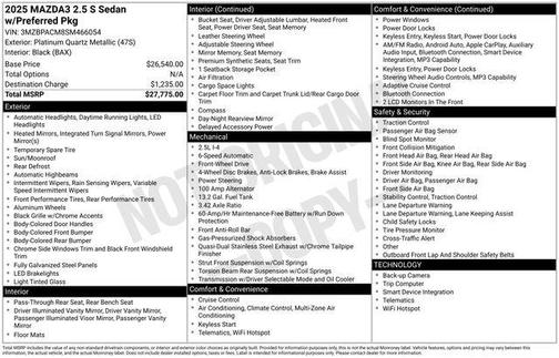 2025 Mazda Mazda3 FWD w/Preferred Package