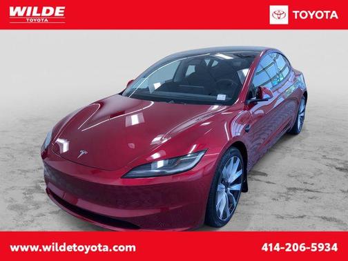 Red 2024 Tesla Model 3 Long Range