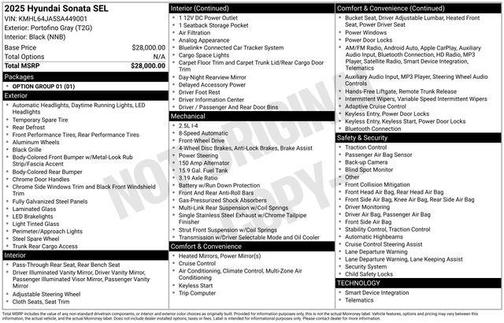 2025 Hyundai SONATA SEL