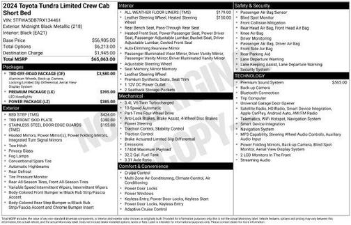 Midnight Black Metallic 2024 Toyota Tundra Limited