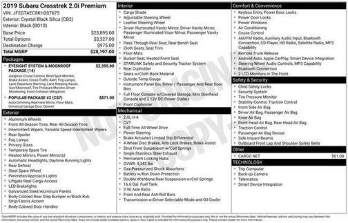 2019 Subaru Crosstrek 2.0i Premium