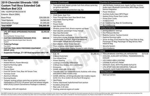 2019 Chevrolet Silverado 1500 Custom Trail Boss