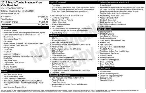 2019 Toyota Tundra Platinum