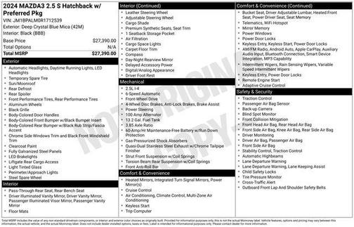 2024 Mazda Mazda3 FWD w/Preferred Package