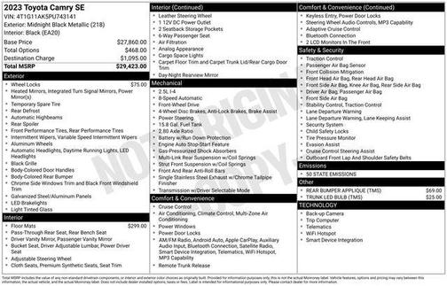 2023 Toyota Camry SE