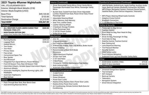 2021 Toyota 4Runner Nightshade