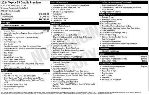 2024 Toyota GR Corolla Premium