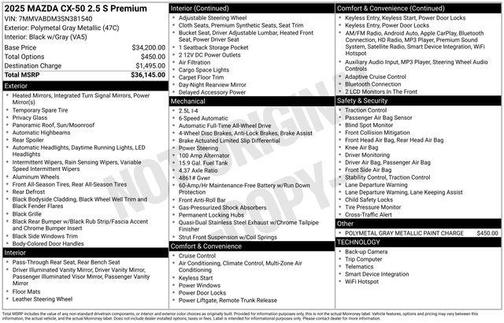 Polymetal Gray Metallic 2025 Mazda CX-50 2.5 S Premium Package